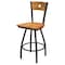 Holland Bar Stool Co 36" Swivel Counter Stool, Pewter Finish, Med Back, Med Maple Seat X830 - alternate 1